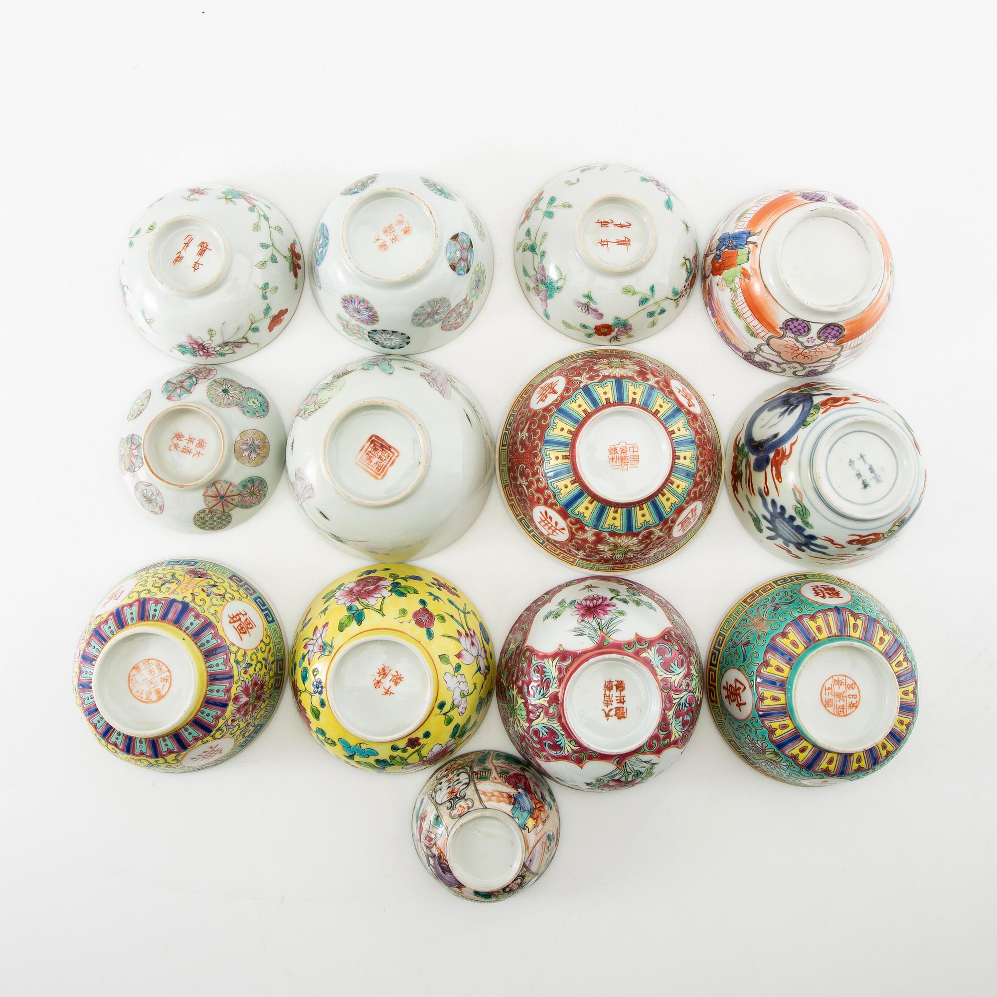 Bowls/cups China 18th-20th century porcelain.