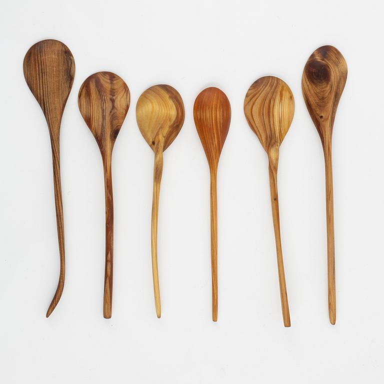 Magnus Ek, a set of six wood spoons for Oaxen Krog.