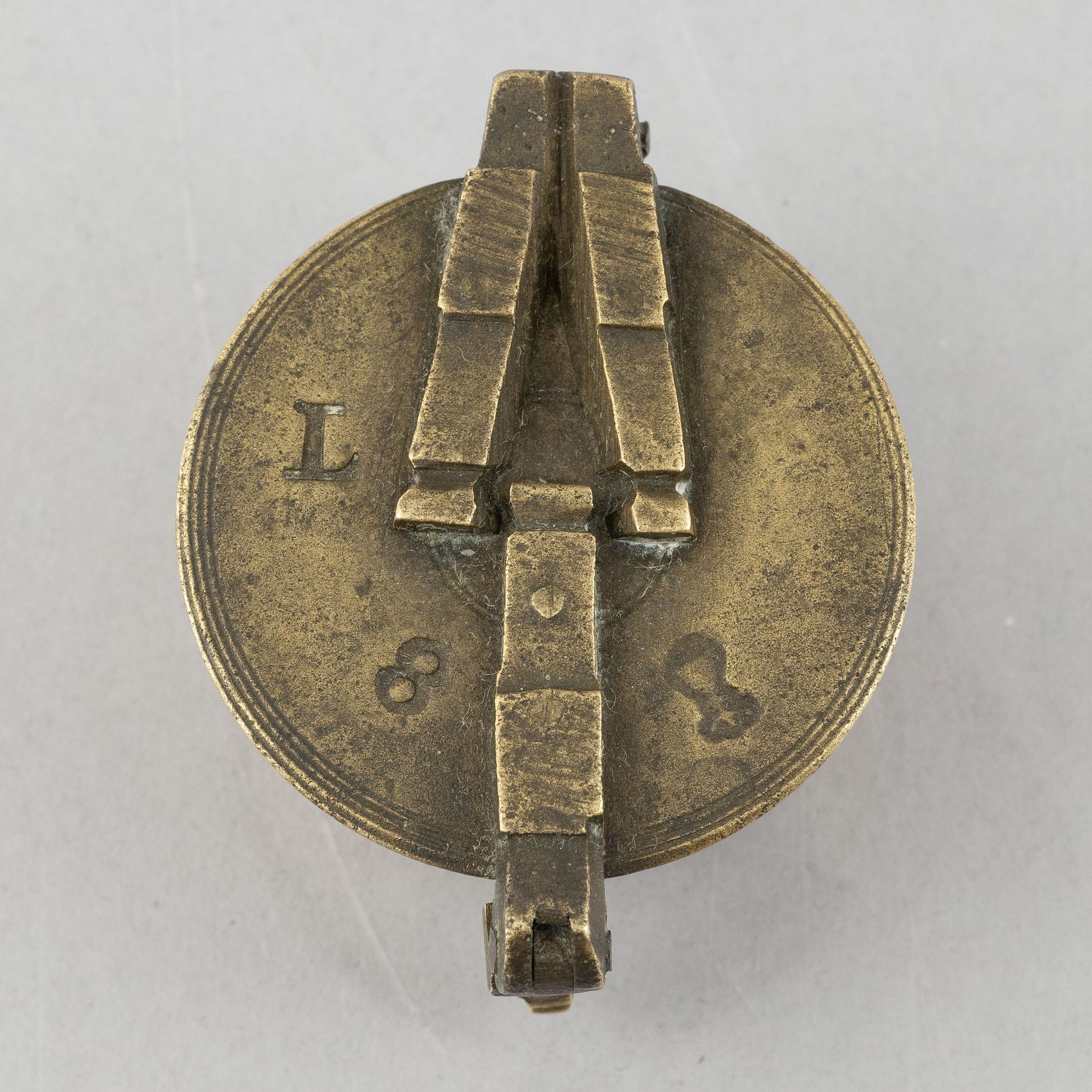 A set of three Nuremberg brass nested cup weights, one by Christoph or Johan Conrad Schön (masters 1746(1750).