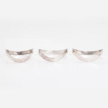 Paula Häiväoja a 3-piece silver bracelet, Pentti Roos, Helsinki, Finland 1967.