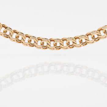 COLLIER, 18K guld, svenska stämplar Joans, bismarcklänk. Vikt ca 105 gram.