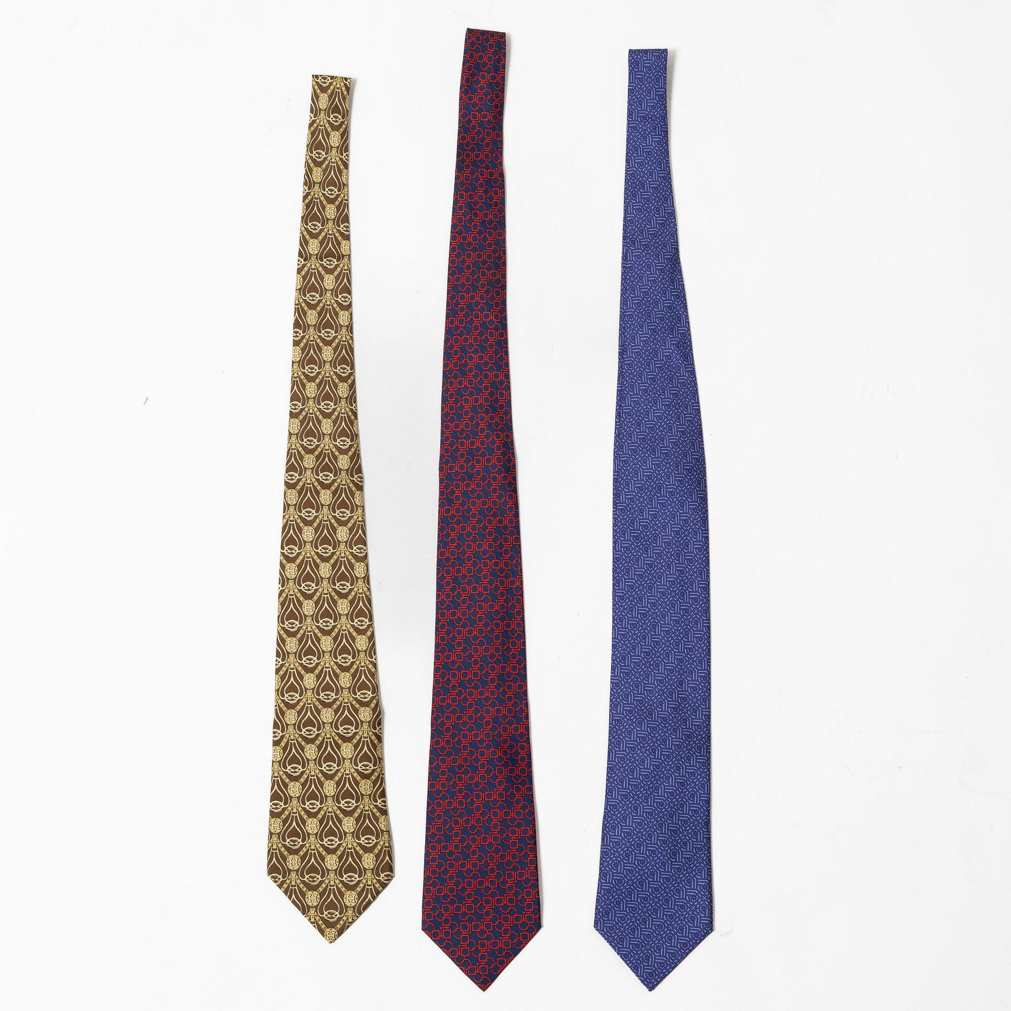 Hermès, ties, 3 pcs.
