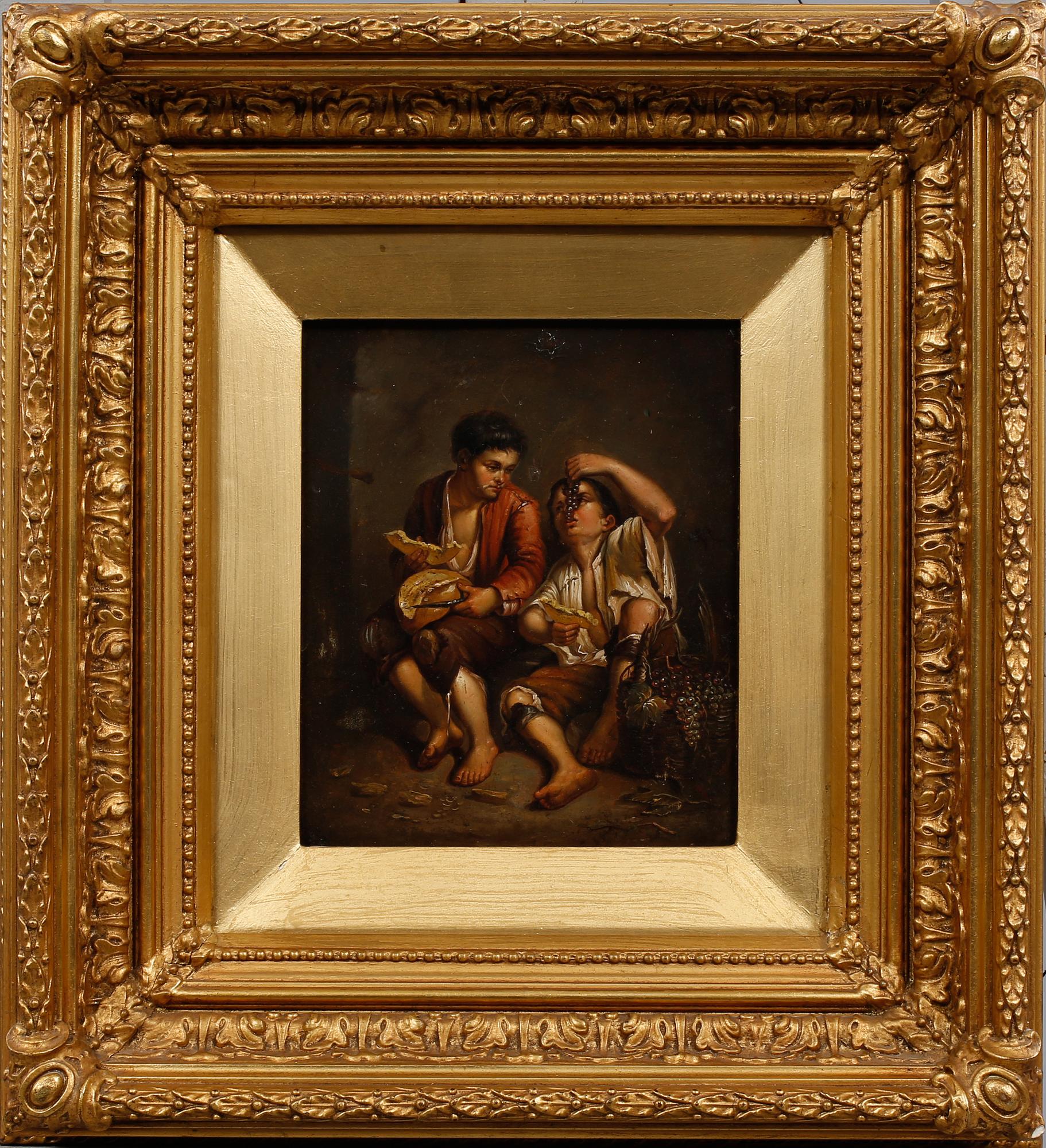 OKÄND KONSTNÄR, 2 st, olja på papper, 1800-tal.