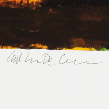 Carl Johan De Geer, lithograph in colours, signed 16/20.