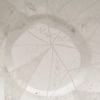 TIINA NORDSTRÖM, taidelasi, "Verkosto", signeerattu Tiina Nordström Iittala 1995.