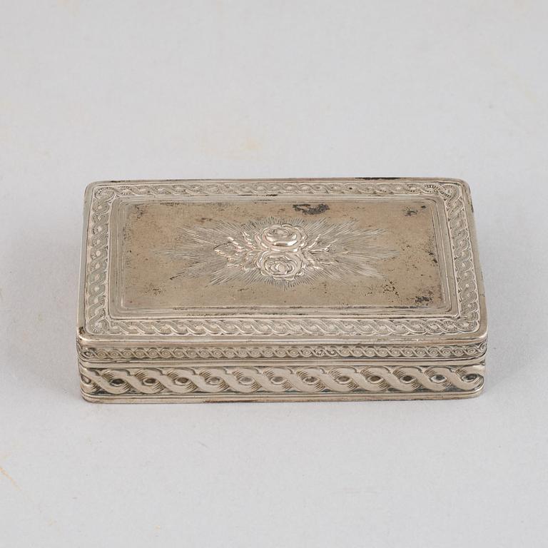 A silver box, probably Hanau, late 19th century.