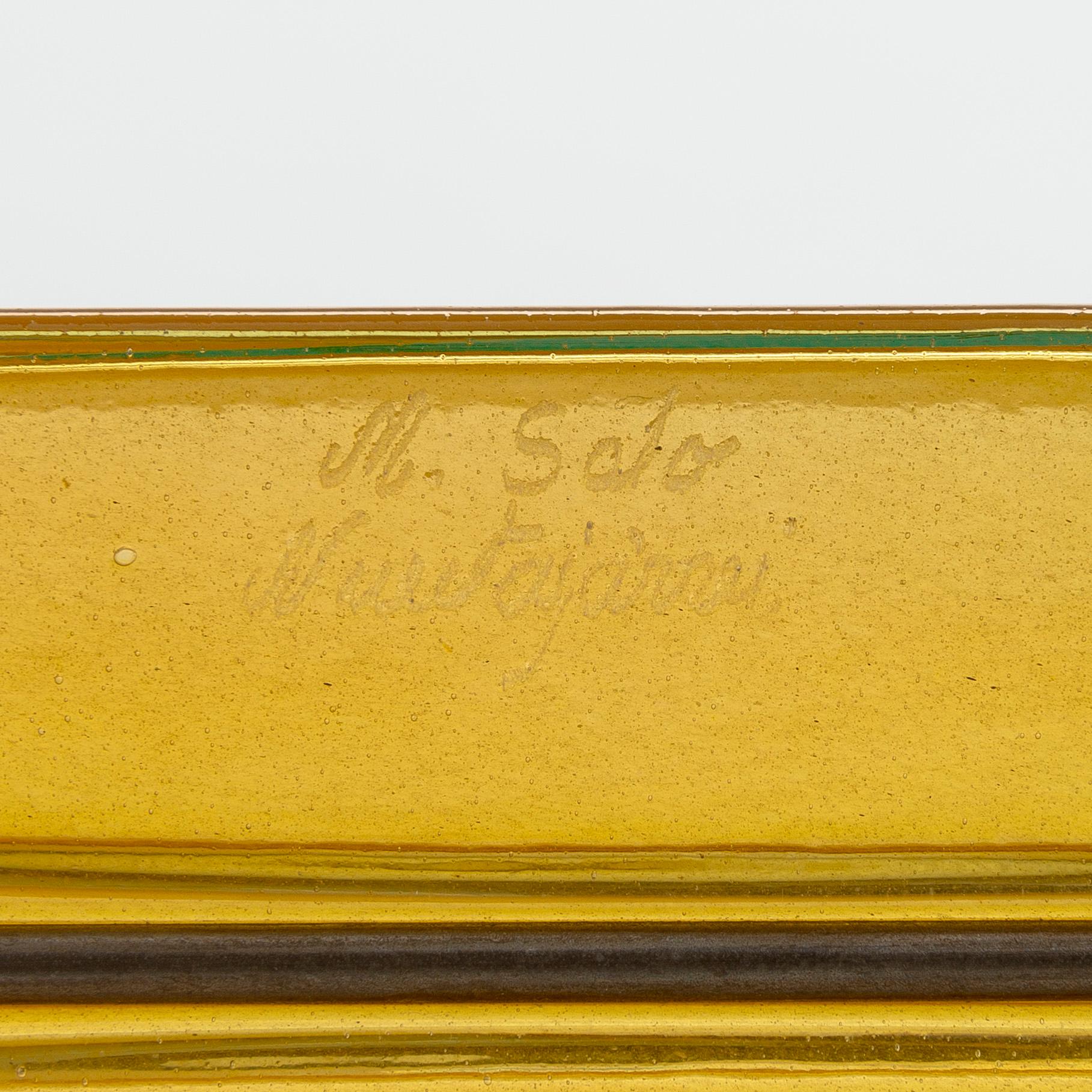 Markku Salo, a Pro Arte glass and metal sculpture, ' signed M. Salo Nuutajärvi. Design year 2000.