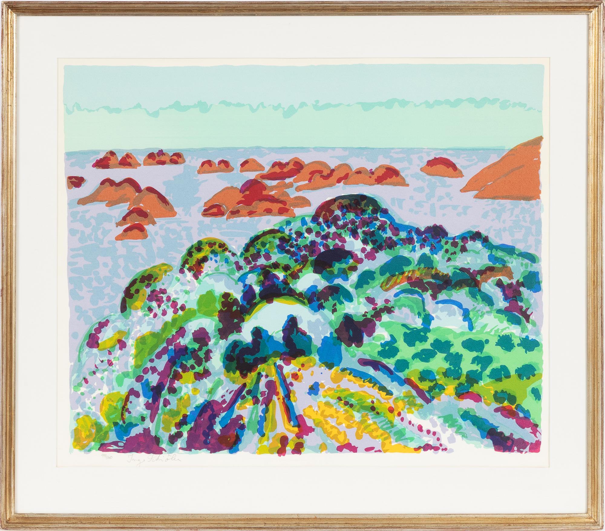 Inge Schiöler, litograph in colours, signerad and numbered 99/160.