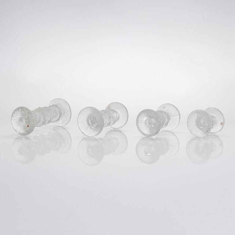 Timo Sarpaneva, a set of eight Festivo' glass candlesticks for Iittala.