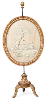 1123. A late Gustavian fire screen.