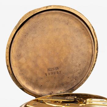 Pocket watch, 18K gold, hunter, 49,5 mm.