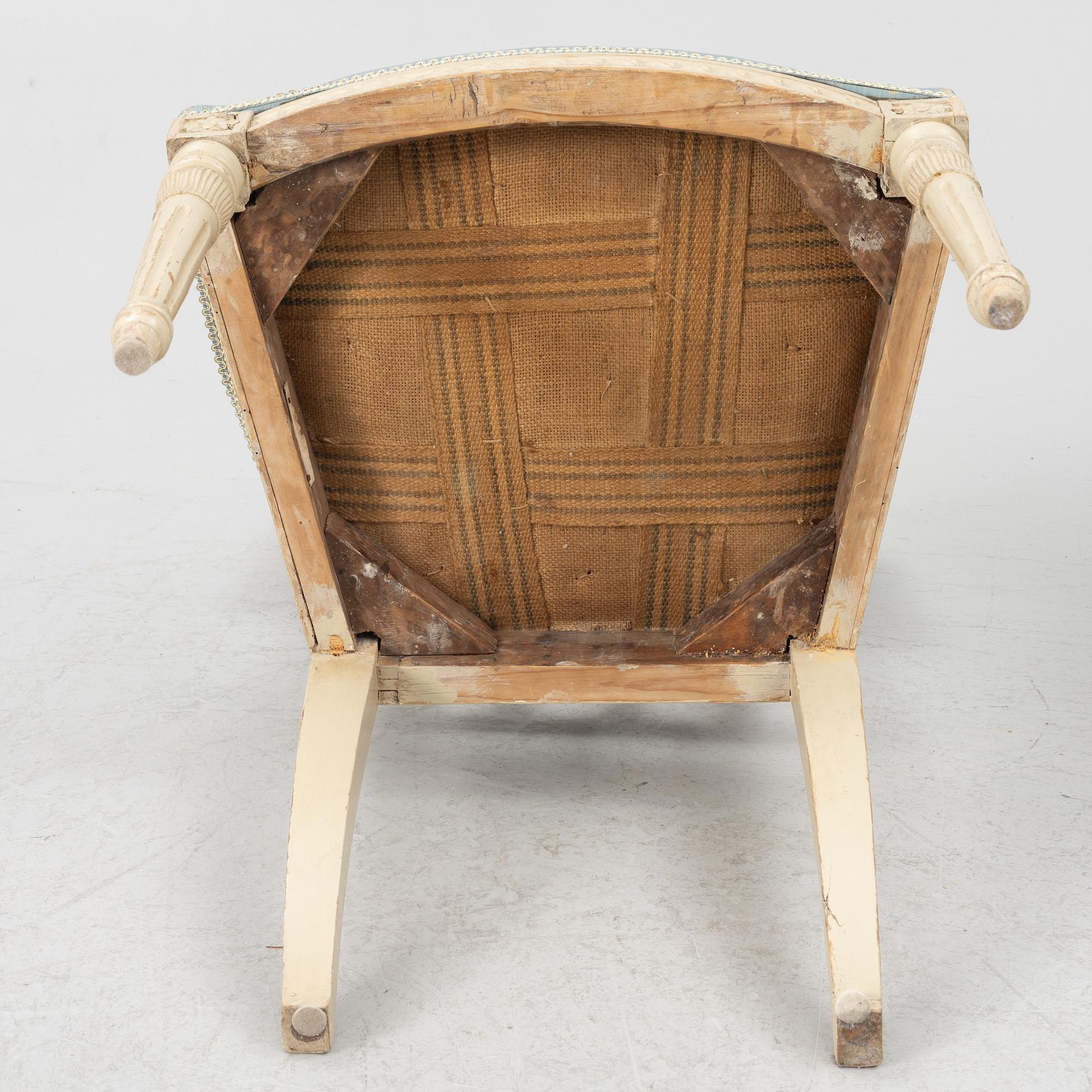 Stolar, ett par, sengustavianska, omkring år 1800.