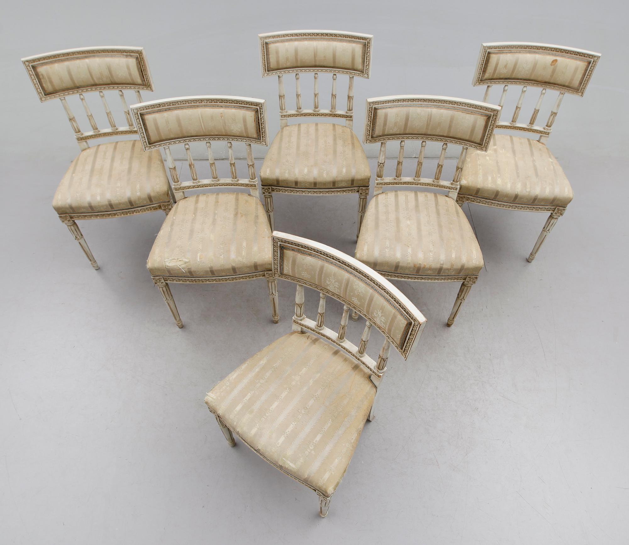 STOLAR, 6 st, gustaviansk stil, 1900-talets.