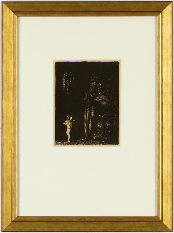 John Bauer, lithograph, from: "Troll", 1915. Signed JB in the print.