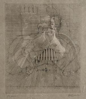 HANS BELLMER, litografi, sign. o numr. "52/100".