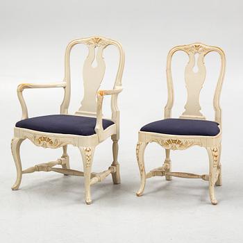 Chairs, 10 pcs, Rococo style, 20th century.