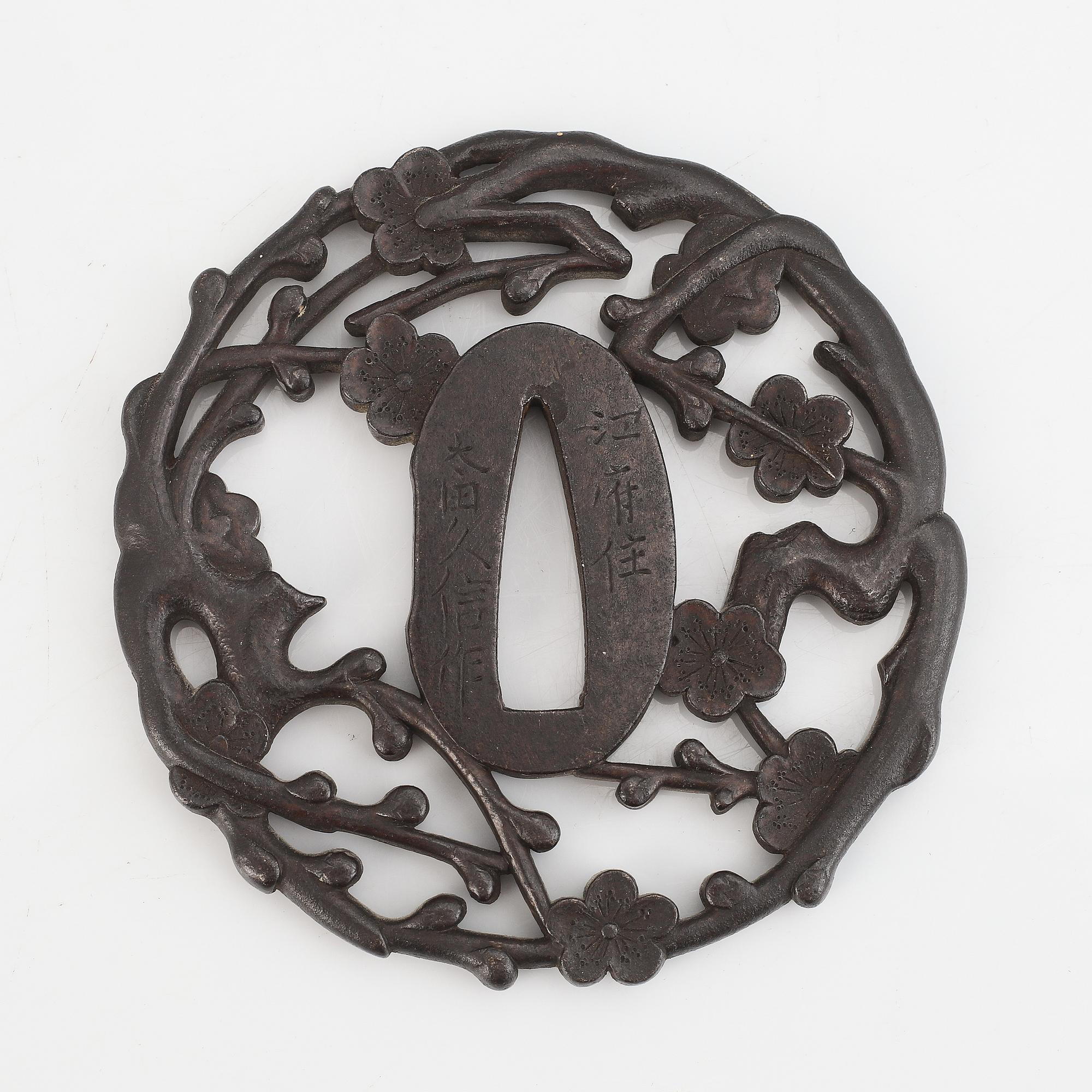 Tsuba, 1700-tal, signerad Kōfu-jū, Ota Hisanobu.
