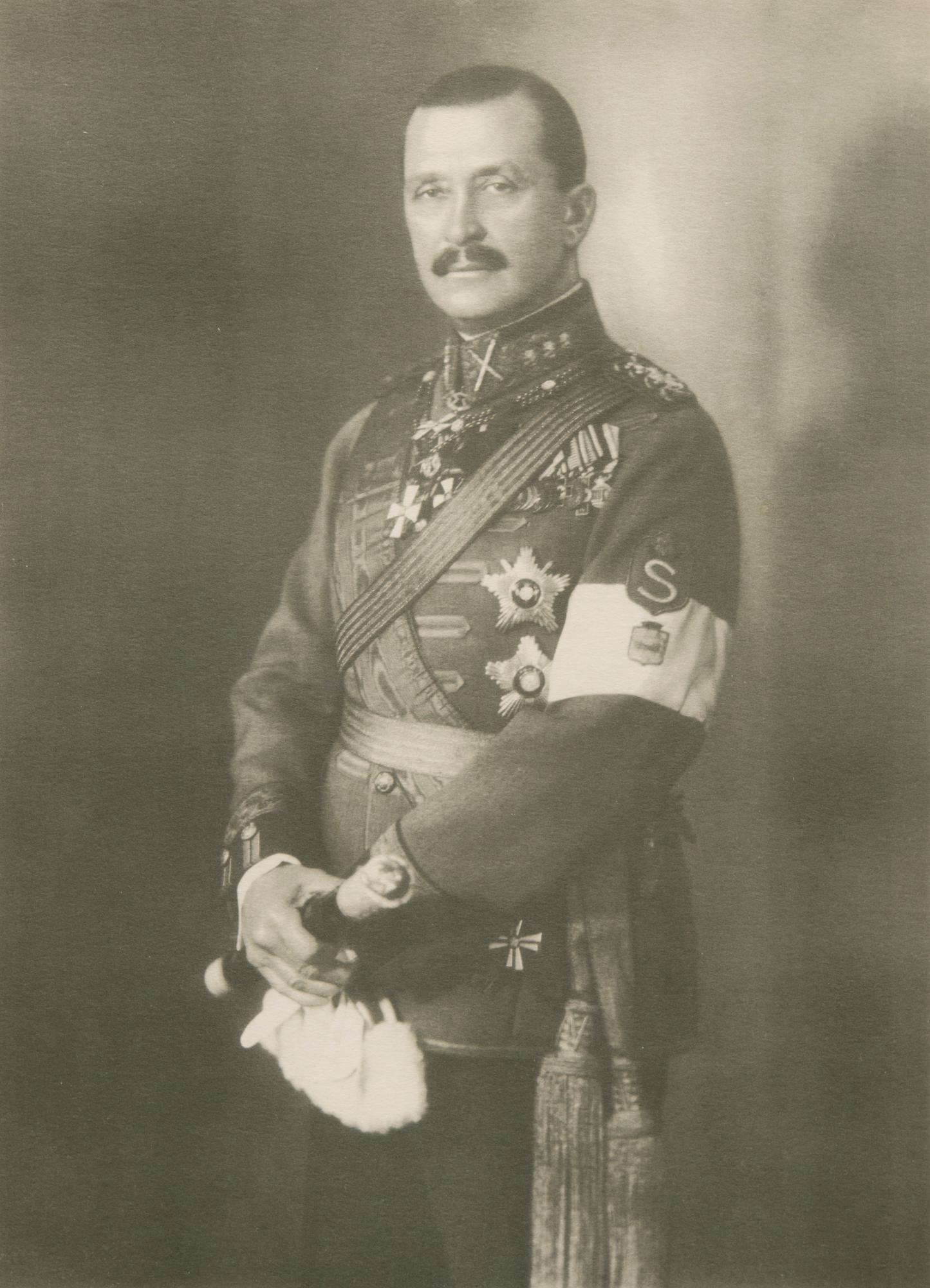 Framed print of Mannerheim, Marshal of Finland. 1940s.