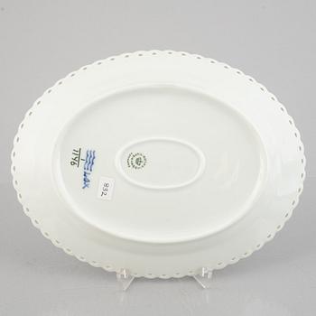 A 'Blue Fluted Full Lace' porcelain serving dish, Royal Copenhagen, model 1146, 1969-73.