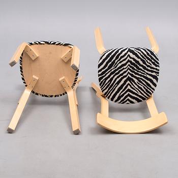 STOLAR, 4 st, modell 69, Alvar Aalto, Artek. Formgiven 1935.