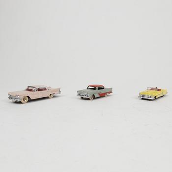 Ten Dinky toys cars England and France 1950/60s.