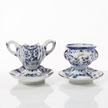 A 42 piece earthenware dinner service, 'Flora', Creil Montereau, France, late 19th Century.