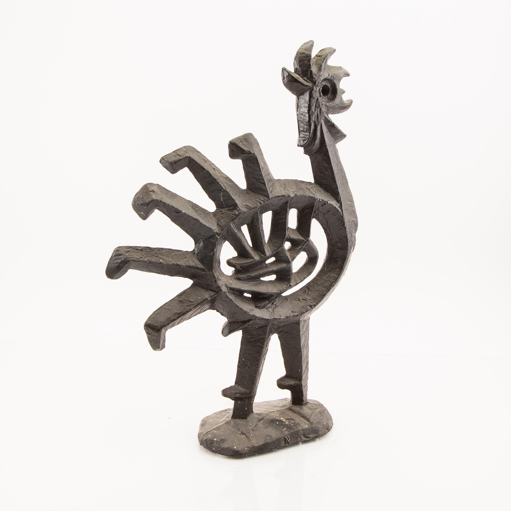 An Olle Hermansson cast iron sculpture signed Husqvarna 1960s.