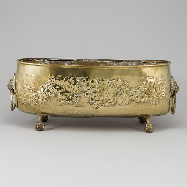 A 19th century brass jardiniere.