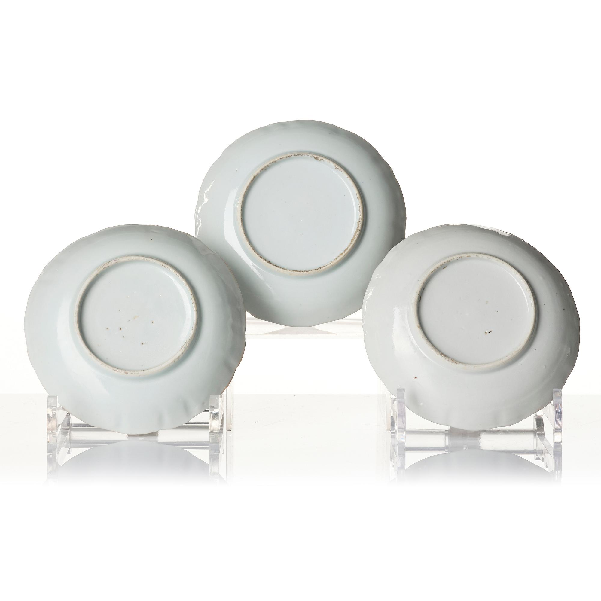 Parti, sex delar, porslin. Sen Qingdynasti/tidigt 1900-tal.