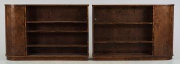 BOKHYLLOR, ett par, art déco, 1920/30-tal.