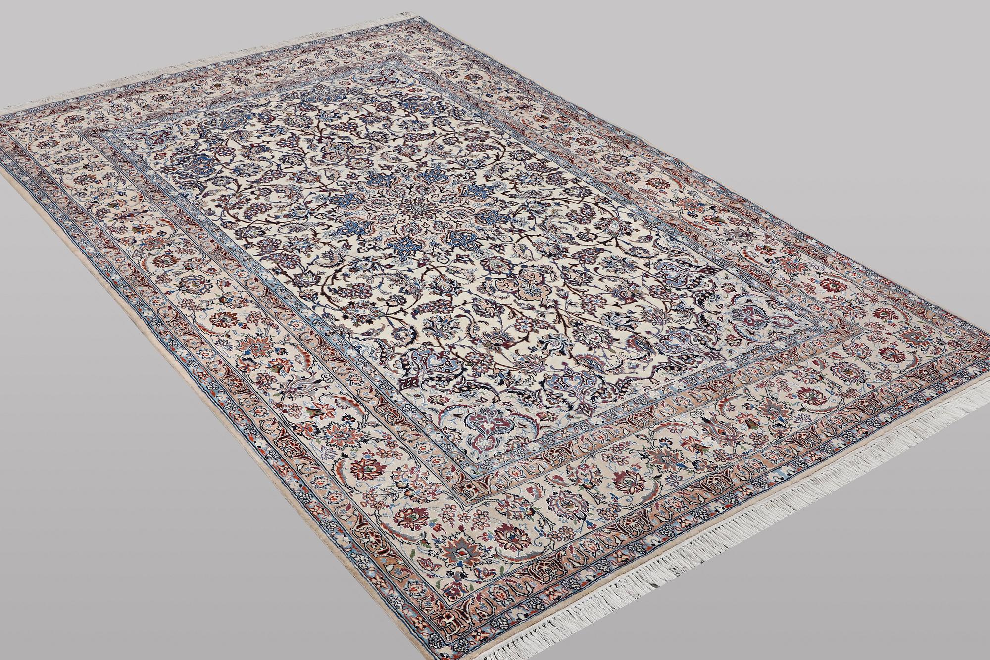 A carpet, Nain, part silk, 6 laa, ca 350 x 215 cm.