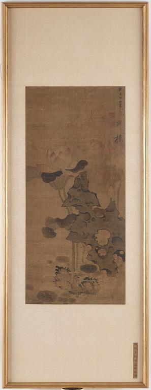 CHEN HONGSHOU (1598-1692), after, ink and colour on silk, Qing dynasty.