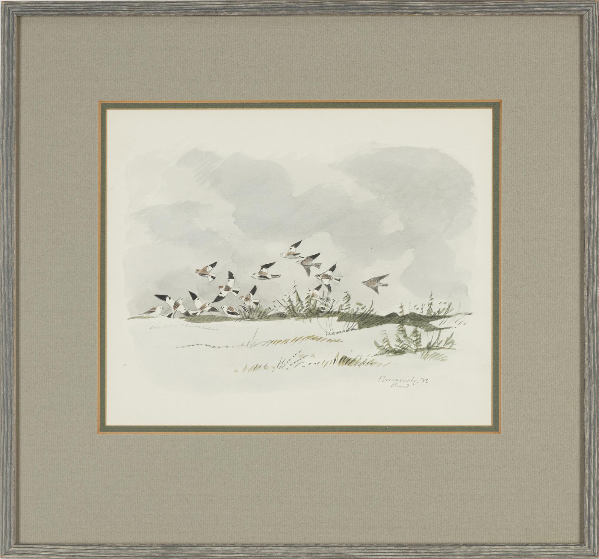 Gunnar Brusewitz, watercolour, signed and dated Öland -72.