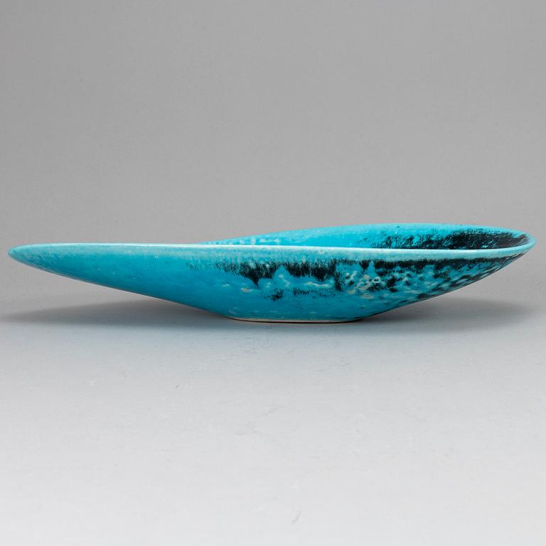 HANS HEDBERG, a faience dish, Biot, France, signed Hhg.