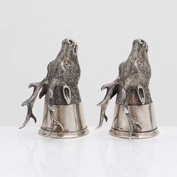 Jaktbägare, silver, sk. Stirrup cup, stämplade MK och silver 84.