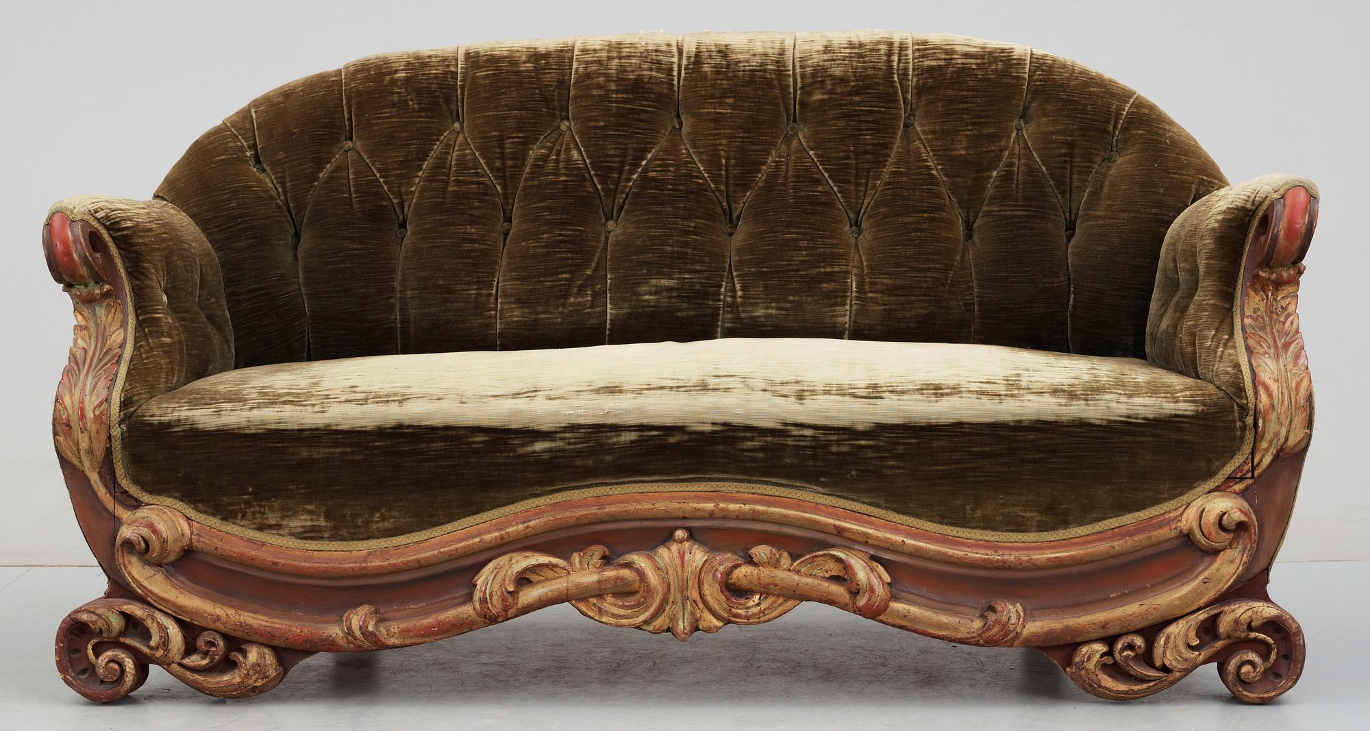 SOFFA, nyrokoko, 1800-talets andra hälft.