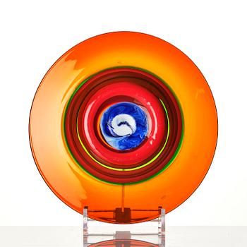 Oiva Toikka, a glass dish, Nuutajärvi, Notsjö, Finland, ca 1970.