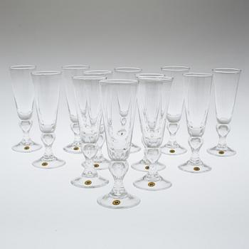 A set of twelve "Antik" wine glasses by Reijmyre Glasbruk.