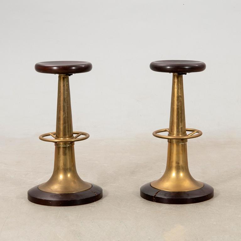 bar stools a pair for a boat first half of the 20th century.