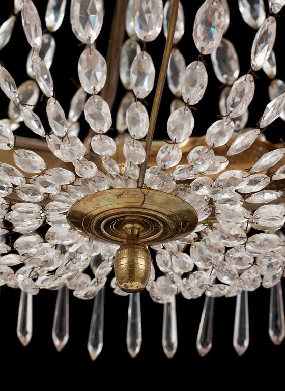 A Swedish Empire 1820/30's five-light chandelier.