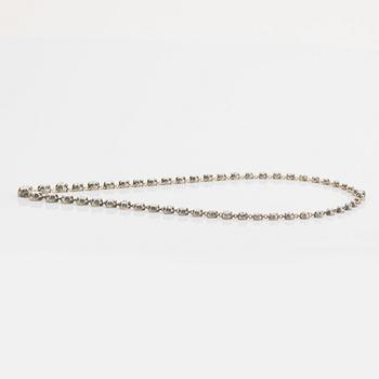 Collier silver och guld med gammalslipade diamanter, 1800-tal.