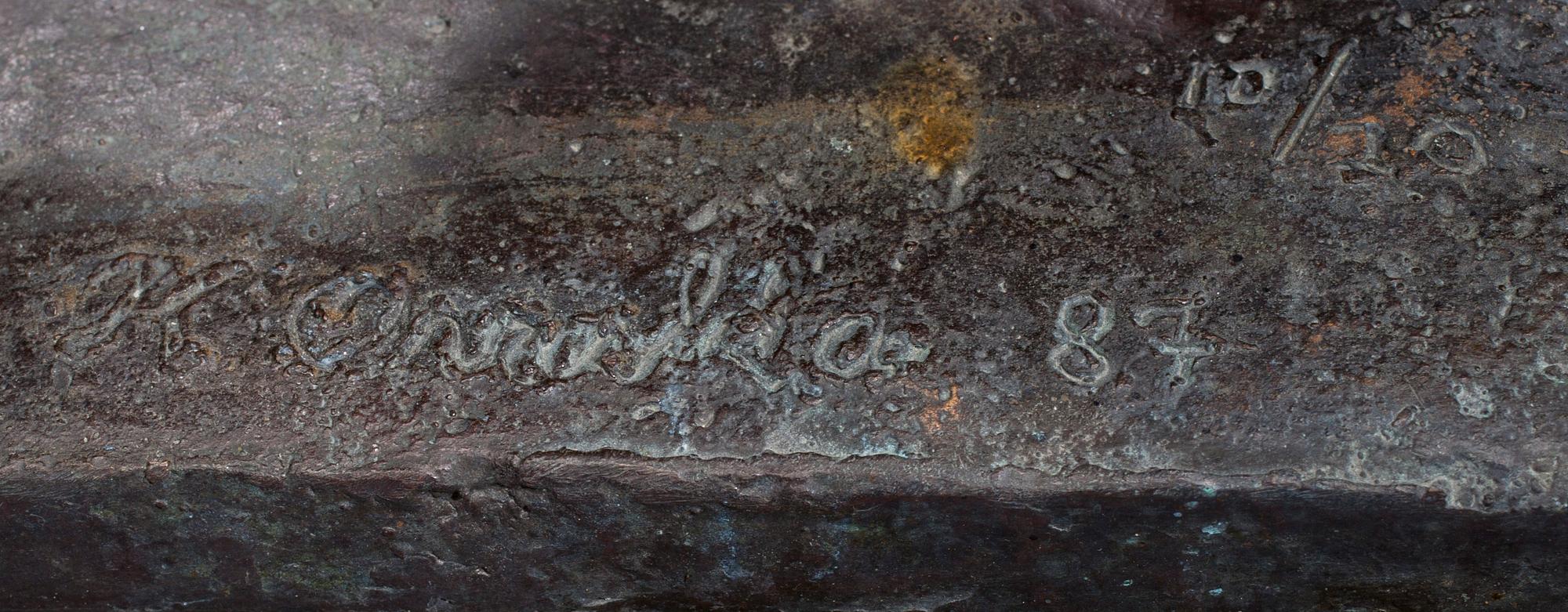 TAPIO KARI KUSTAA OVASKA, skulptur, brons, signerad, numrerad 10/20 och daterad -87.