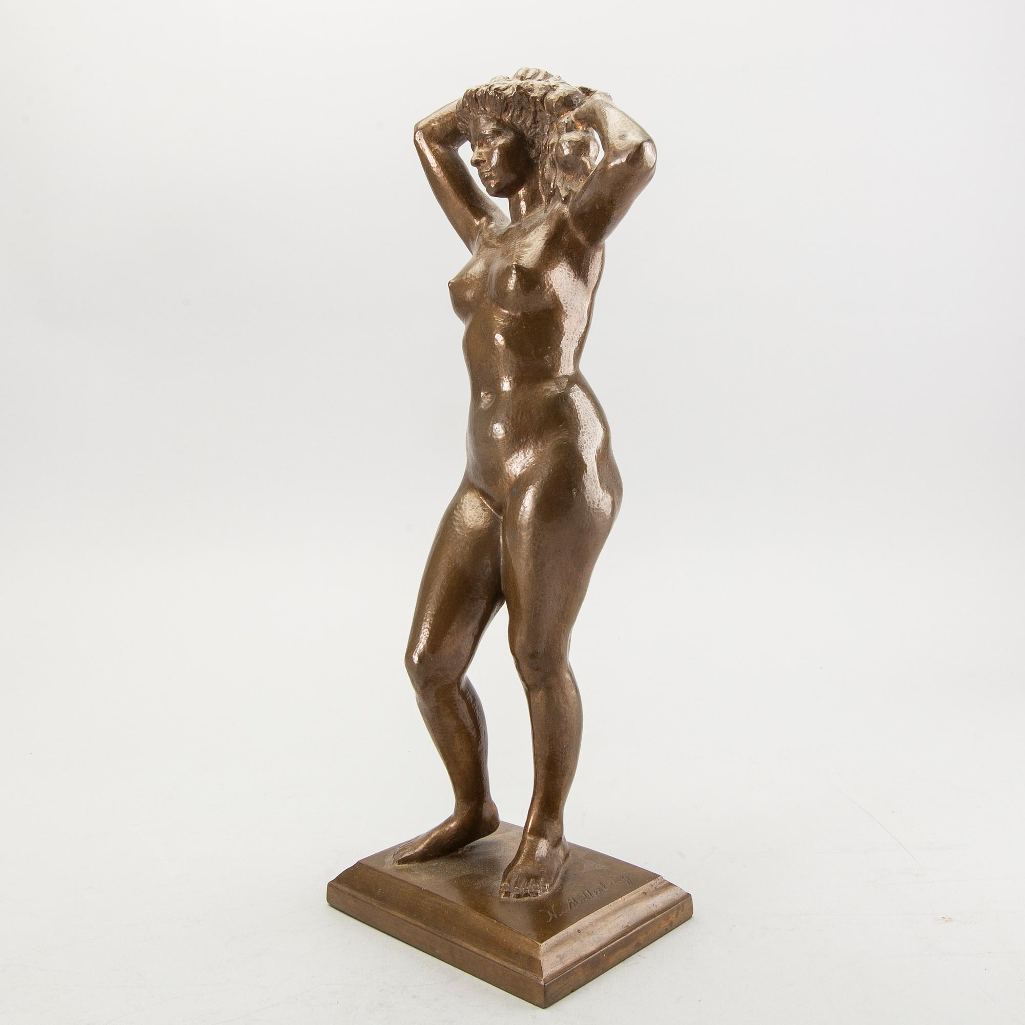 Nils Möllerberg, skulptur brons, signerad No 8.