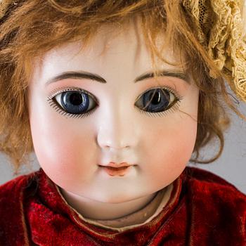 A bisque head doll by Jules Steiner, France, late 19th century.