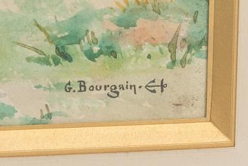 GUSTAVE BOURGAIN, akvarell, signerad.
