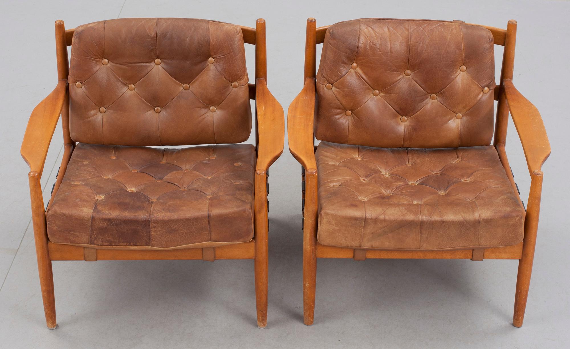 FÅTÖLJER, ett par, Ingmar Thillmark, OPE möbler, 1950/60-tal.