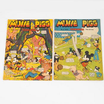 Serietidningar, "Musse Pigg Tidningen", 22 st, 1937-1938.