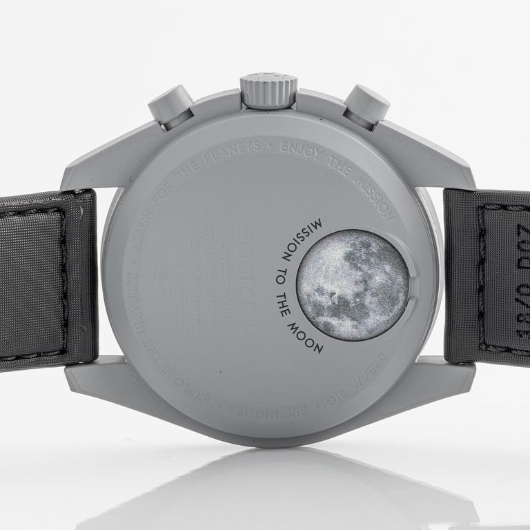 Swatch/Omega, MoonSwatch, Mission to the Moon, kronograf, armbandsur, 42 mm.