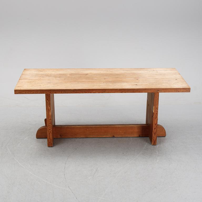 Axel Einar Hjorth, a stained pine "Lovö" table, Nordiska Kompaniet Sweden 1930's.