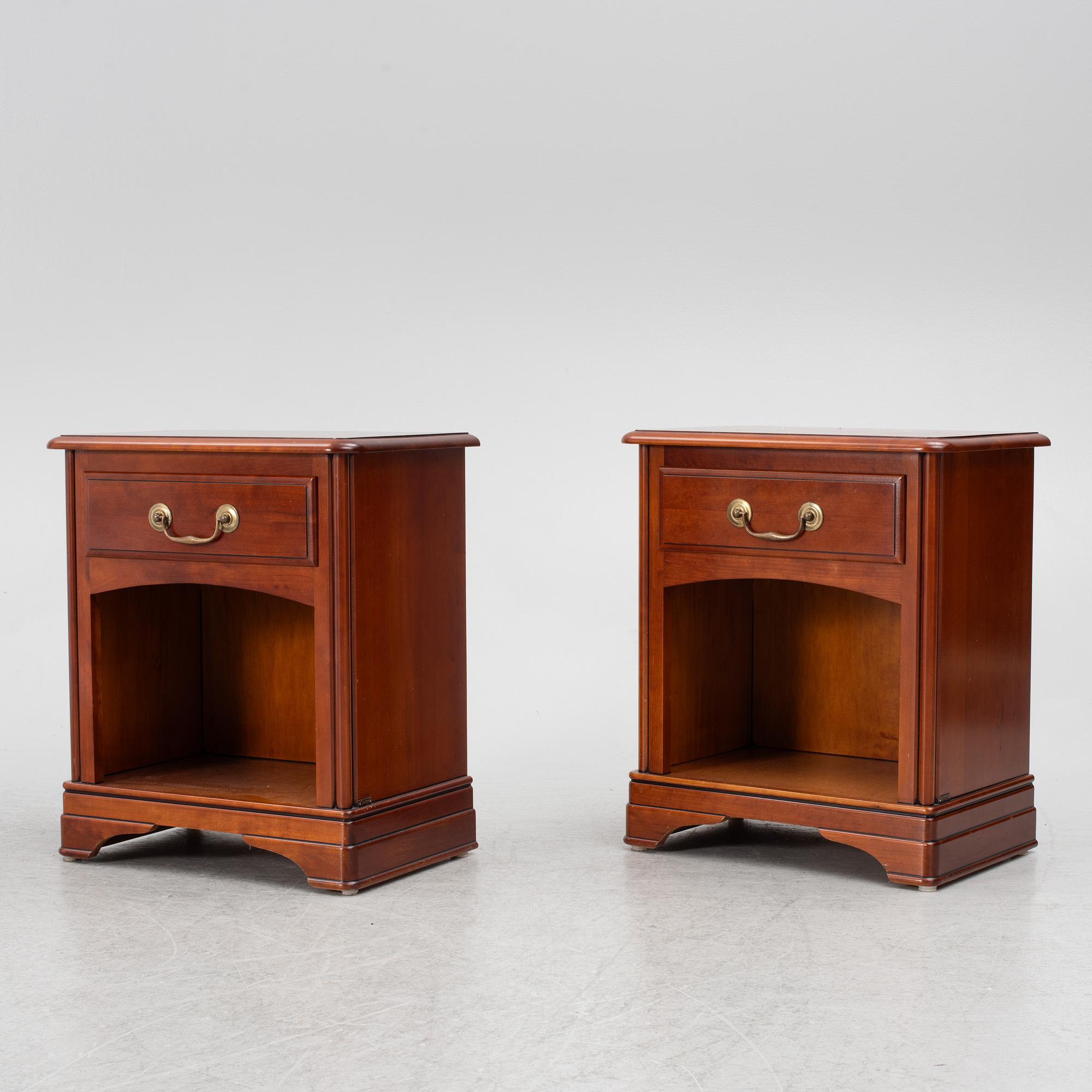 A  pair of bedside tables, Grange, France, late 20th century.